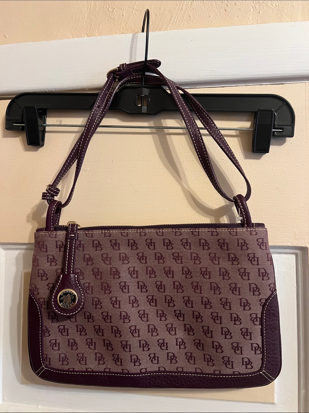 Dooney & Bourke Plum DB Monogram Shoulder Bag
